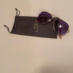 Loft Gold and Purple Aviator Sunglasses